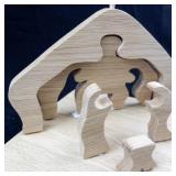 Handcrafted Wooden Nativity Scene Puzzle Set