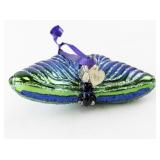 Old World Christmas Glass Butterfly Ornament with Box