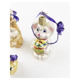 Set of 3 Vintage Old World Christmas Glass Easter Animal Ornaments