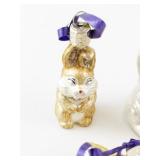 Set of 3 Vintage Old World Christmas Glass Easter Animal Ornaments
