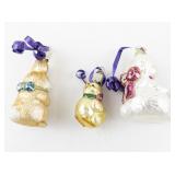 Set of 3 Vintage Old World Christmas Glass Easter Animal Ornaments