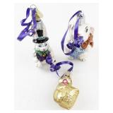 Set of 3 Glass Easter Bunny and Chick Ornaments