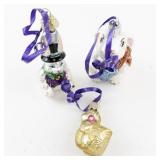 Set of 3 Glass Easter Bunny and Chick Ornaments