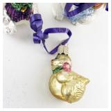 Set of 3 Glass Easter Bunny and Chick Ornaments