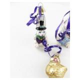Set of 3 Glass Easter Bunny and Chick Ornaments