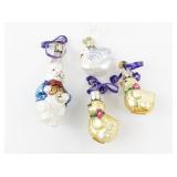 Old World Christmas Easter Glass Animal Ornaments Set - Bunny, Swan, and Ducklings