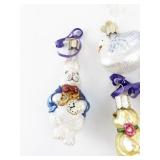 Old World Christmas Easter Glass Animal Ornaments Set - Bunny, Swan, and Ducklings