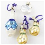 Old World Christmas Easter Glass Animal Ornaments Set - Bunny, Swan, and Ducklings