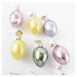 Set of 12 Old World Christmas Glass Egg Ornaments in Assorted Pastel Colors