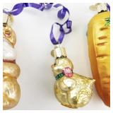 Set of 3 Vintage Old World Christmas Glass Easter-Themed Ornaments