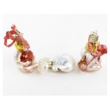 Set of 3 Vintage Old World Christmas Glass Ornaments Heart Angels and Swan