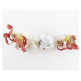 Set of 3 Vintage Old World Christmas Glass Ornaments Heart Angels and Swan