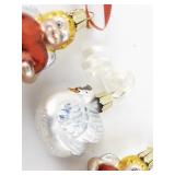 Set of 3 Vintage Old World Christmas Glass Ornaments Heart Angels and Swan