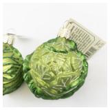 Set of 2 Old World Christmas Cabbage Glass Ornaments