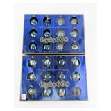 Set of 24 Paragon Blue Glass Christmas Ornaments in Original Boxes