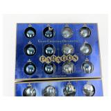 Set of 24 Paragon Blue Glass Christmas Ornaments in Original Boxes