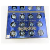 Set of 24 Paragon Blue Glass Christmas Ornaments in Original Boxes