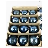 Set of 24 Paragon Blue Glass Christmas Ornaments in Original Boxes