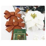 Holiday Decor Collection with Ornaments, Light Strings, and Bows