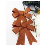 Holiday Decor Collection with Ornaments, Light Strings, and Bows