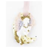 Kirks Folly Pegasus and Crescent Moon Ornament with Pink Ribbon