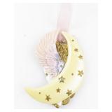 Kirks Folly Pegasus and Crescent Moon Ornament with Pink Ribbon