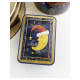 Set of 5 Holiday and Vintage Decorative Metal Tins