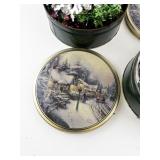 Set of Holiday Cookie Tins with Assorted Christmas Decor
