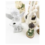 Collection of 8 Angel Figurines Assorted Materials and Finishes