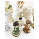Collection of 8 Angel Figurines Assorted Materials and Finishes