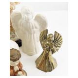 Collection of 8 Angel Figurines Assorted Materials and Finishes