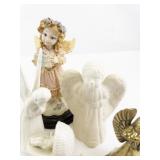 Collection of 8 Angel Figurines Assorted Materials and Finishes