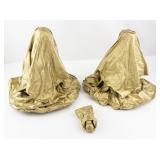 Paper Mache Gold Nativity Set - Mary, Joseph, and Baby Jesus Figures