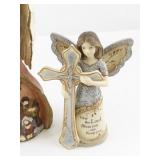 Pair of Angel Figurines - Praying and Cross Motif