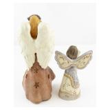Pair of Angel Figurines - Praying and Cross Motif