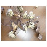 Set of Metal and Floral Wall Decor Pieces with Leaves and Butterflies