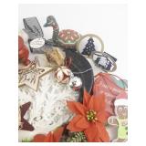Collection of Holiday and Christmas Ornaments and Decorations