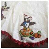 Vintage Felt Christmas Tree Skirt with Sequined Animal Appliques