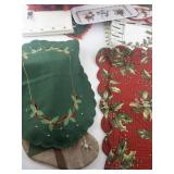 Collection of Vintage and Handmade Christmas Linens, Stockings, and Decor