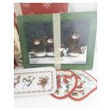 Collection of Vintage and Handmade Christmas Linens, Stockings, and Decor