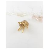 Set of 5 Snowflake Ornaments with Cat and Pig Figurines