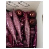 Collection of Pink Glitter Christmas Ornaments and Decorative Halloween Accessory