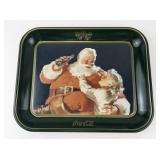 1983 Vintage Coca-Cola Santa Clause Metal Tray