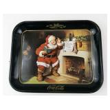 Vintage Coca-Cola Santa Claus Metal Serving Tray