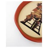 1987 Coca-Cola Santa Claus Tin Serving Tray with Red Rim