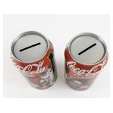 Pair of 1996 Coca-Cola Classic Santa Claus Coin Bank Cans