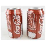 Pair of 1996 Coca-Cola Classic Santa Claus Coin Bank Cans