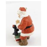 1992 Coca-Cola Santa with Black Dog Christmas Ornament