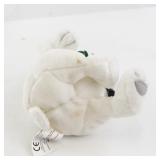 1999 Coca-Cola Collectible Polar Bear Bean Bag Plush Toy with Hat and Scarf