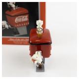 1990 Coca-Cola Ice Chest Ornament with Mice by Enesco in Box